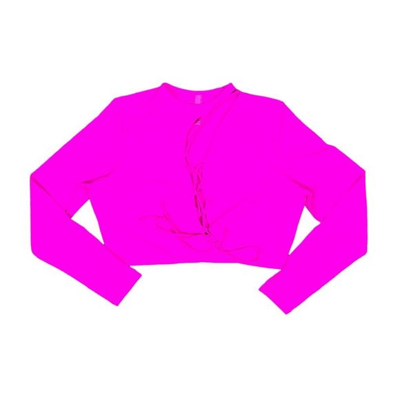 SKIMS BarbieCore Fuchsia Pink Long Sleeve Lace-Up Top - Size 3X - Picture 3 of 5